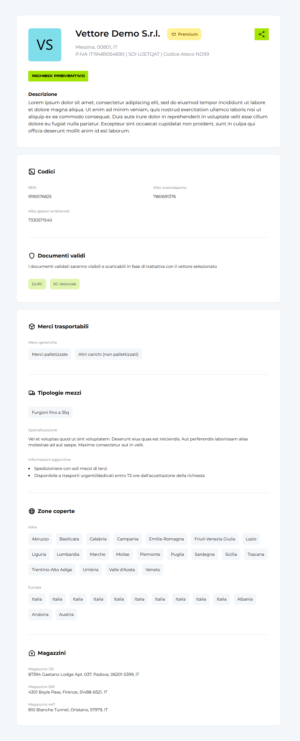 Sito web per Padroncini e Autotrasportatori con Truckscanner