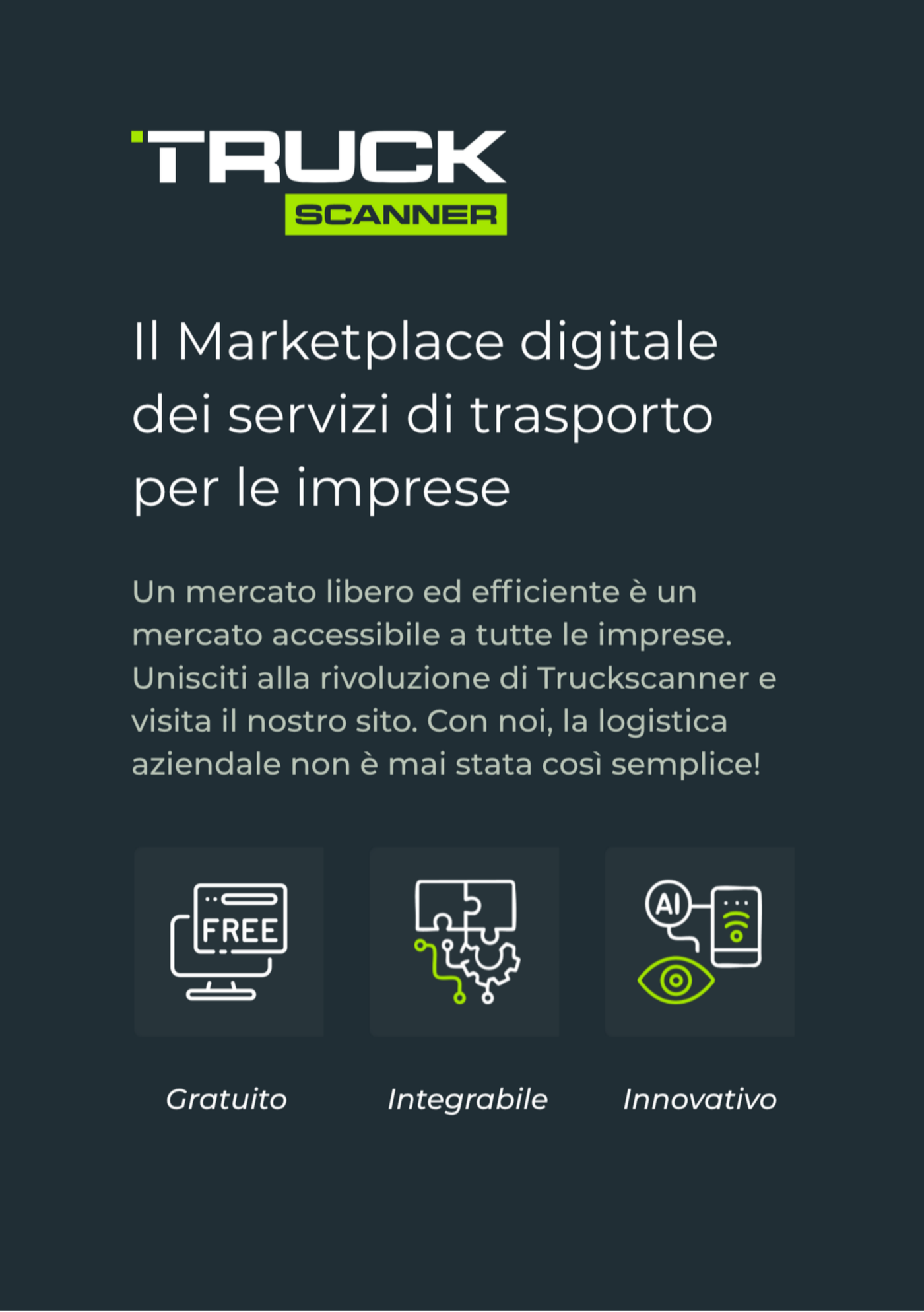 Truckscanner, la borsa carichi gratuita per Aziende e Trasportatori