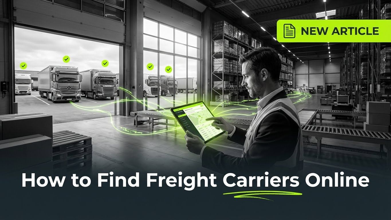 Logistics manager searching for freight carriers on digital platform